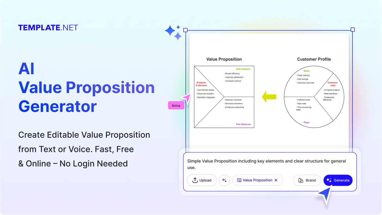 Free AI Value Proposition Generator, AI Value Proposition Whiteboard Maker Online